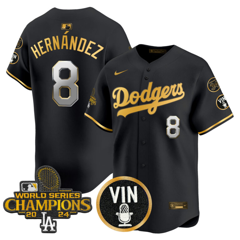 Men Los Angeles Dodgers 8 Hernandez black Sakura Edition Nike MLB 2025 Jersey style5